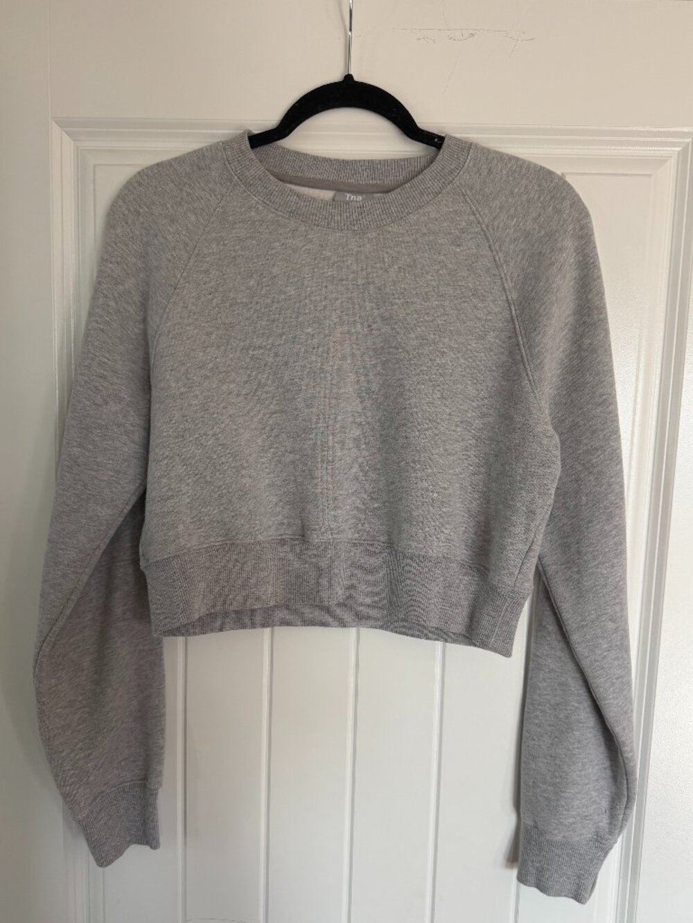 Aritzia TNA Cozy Fleece Perfect Crew Sweatshirt Grey Size S